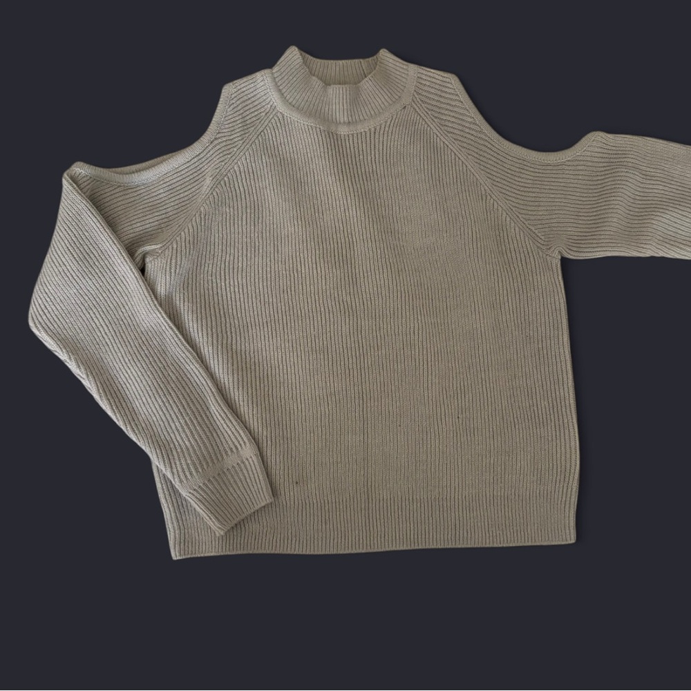 H&M Grey Cold Shoulder Sweater